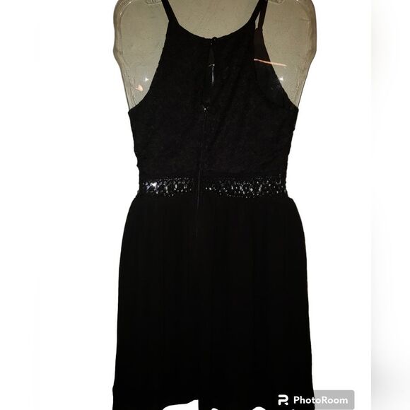 A. Byer Juniors Sz 5 Black Short Halter Dress  Prom Homecoming Wedding Party - Picture 4 of 5